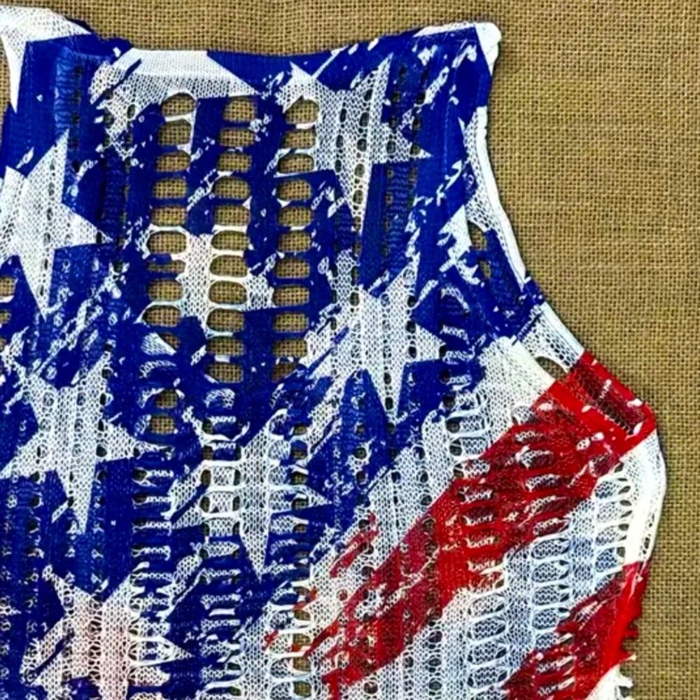 🇺🇸 Stars & Stripes American Flag Print Cover Up - Picture 5 of 8